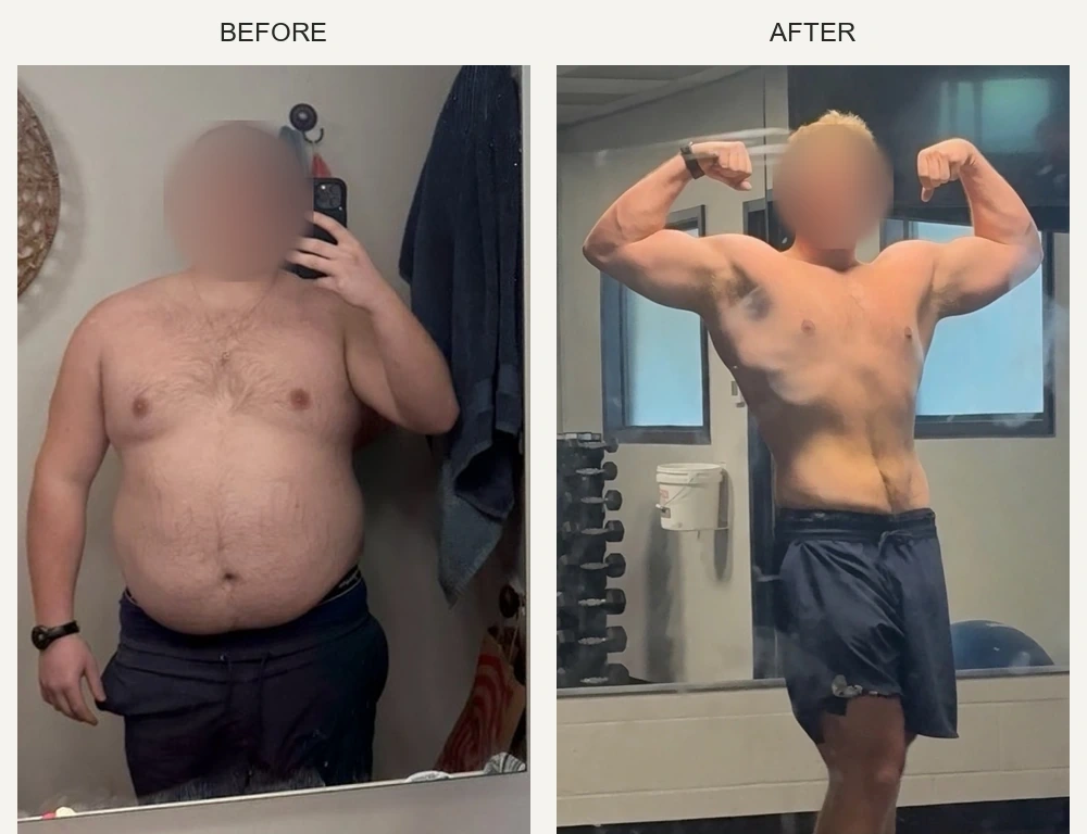 Client two before-and-after transformation. Faces blurred.