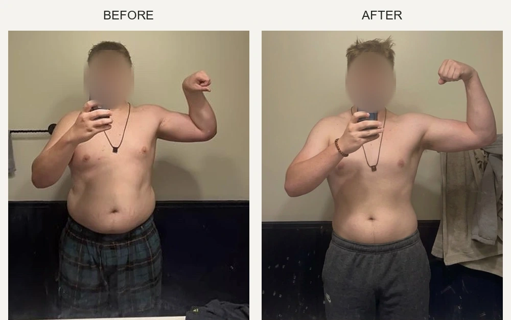 Client six before-and-after transformation. Faces blurred.